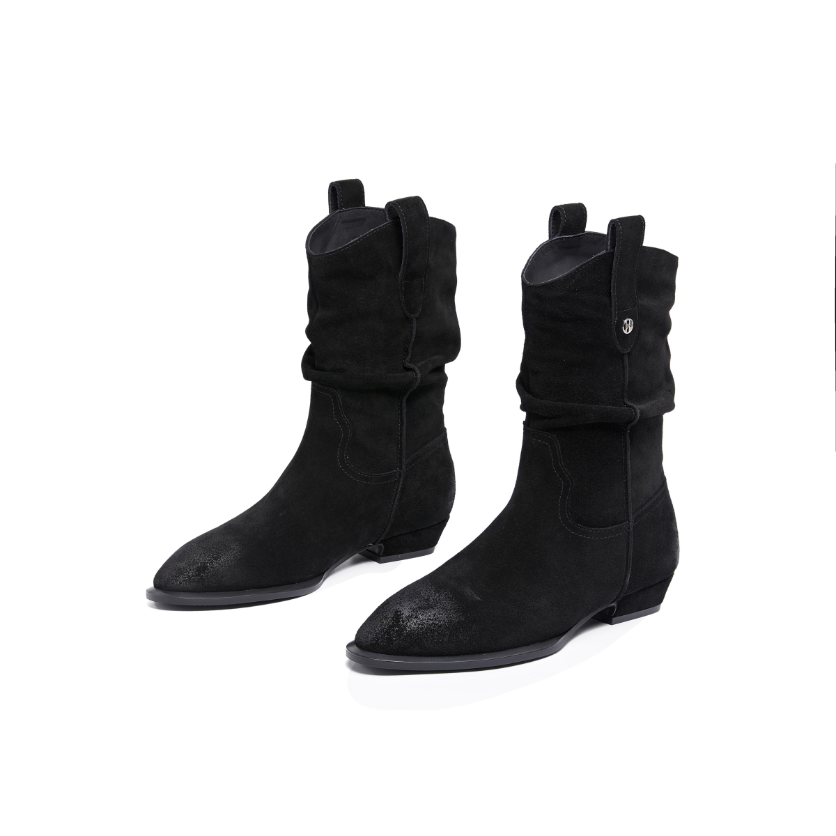 ELLE Женские черно-коричневые ботинки до щиколотки, цвет Black — фото 3