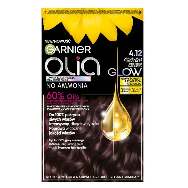 

Краска для волос Garnier Olia, опалесцирующий темно-коричневый 4.12