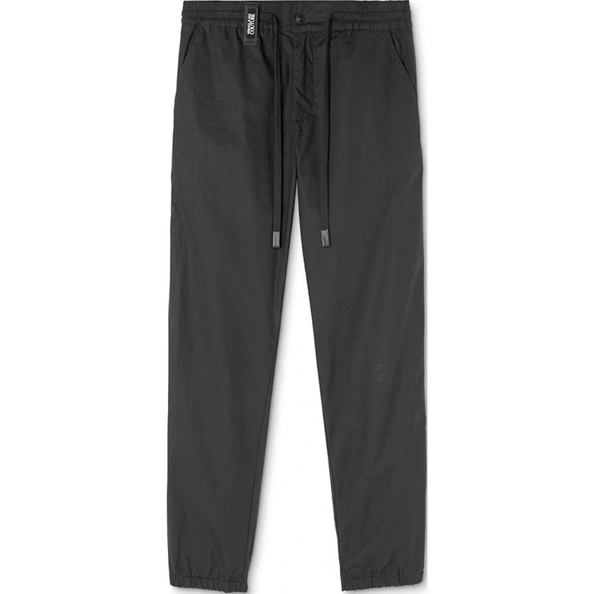 

Брюки с логотипом на поясе-кулиске и зауженные к низу VERSACE JEANS COUTURE, черный