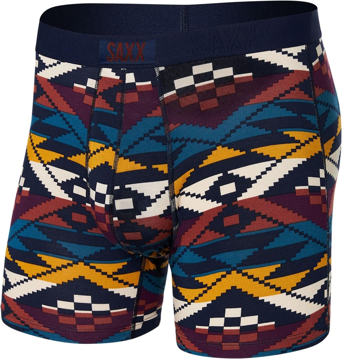 

Боксеры SAXX UNDERWEAR Vibe Super Soft Boxer Brief, цвет Asher Geo/Ocean Multi