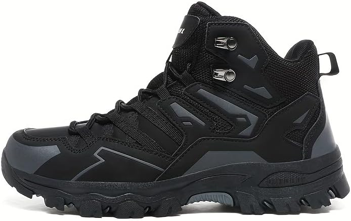 

Мужские походные ботинки Hhhchpm, туристические ботинки для улицы, дышащая сетчатая подкладка, подошва TPR, стелька EVA, черный