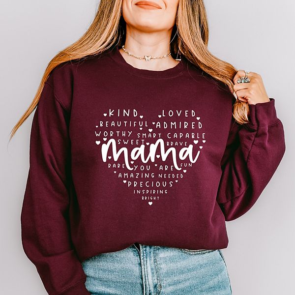 

Свитшот Mama affirmations heart Simply Sage Market, Maroon, Зеленый, Свитшот Mama affirmations heart Simply Sage Market, Maroon
