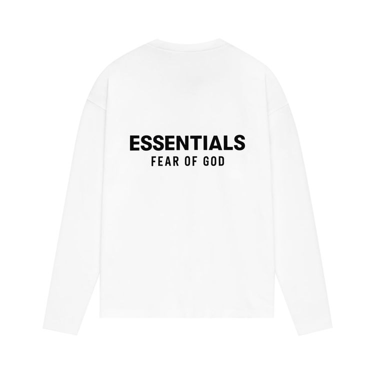 Футболка Fear of God Essentials Classic Long-Sleeve Tee 'Bright White', белый — фото 2