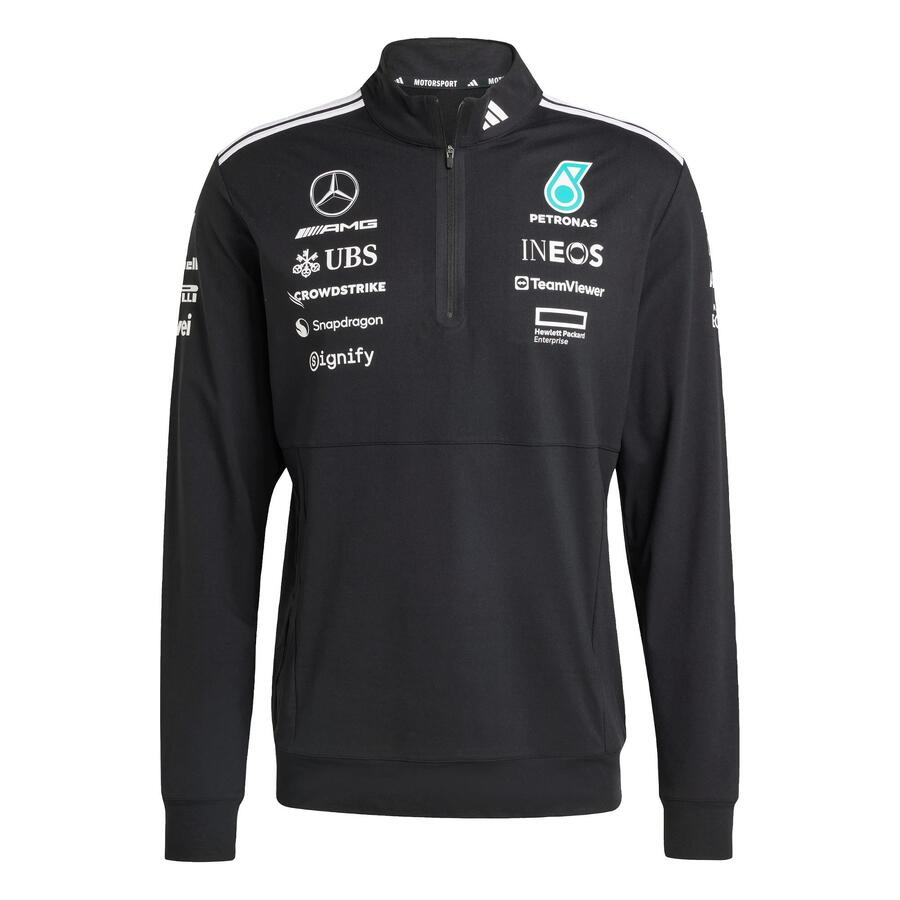 ADIDAS Футболка-тройка MERCEDES - AMG PETRONAS FORMULA 1 TEAM на молнии — фото 2