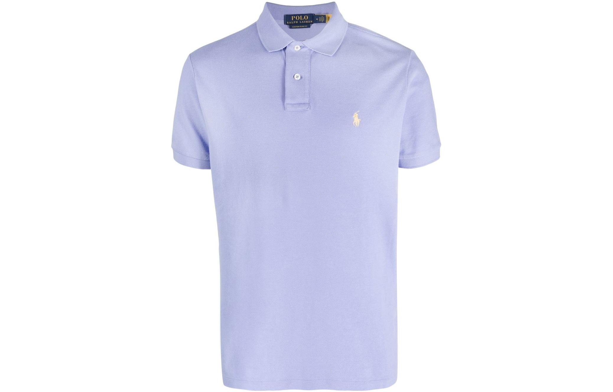 Поло с коротким рукавом и вышитым логотипом Polo Ralph Lauren, фиолетовый — фото 3