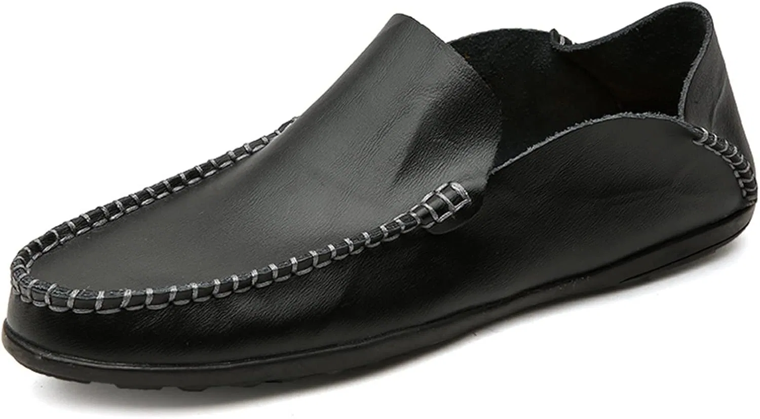 Лоферы мужские Leather Comfortable Lightweight Resistant Fashion Slip On, Black