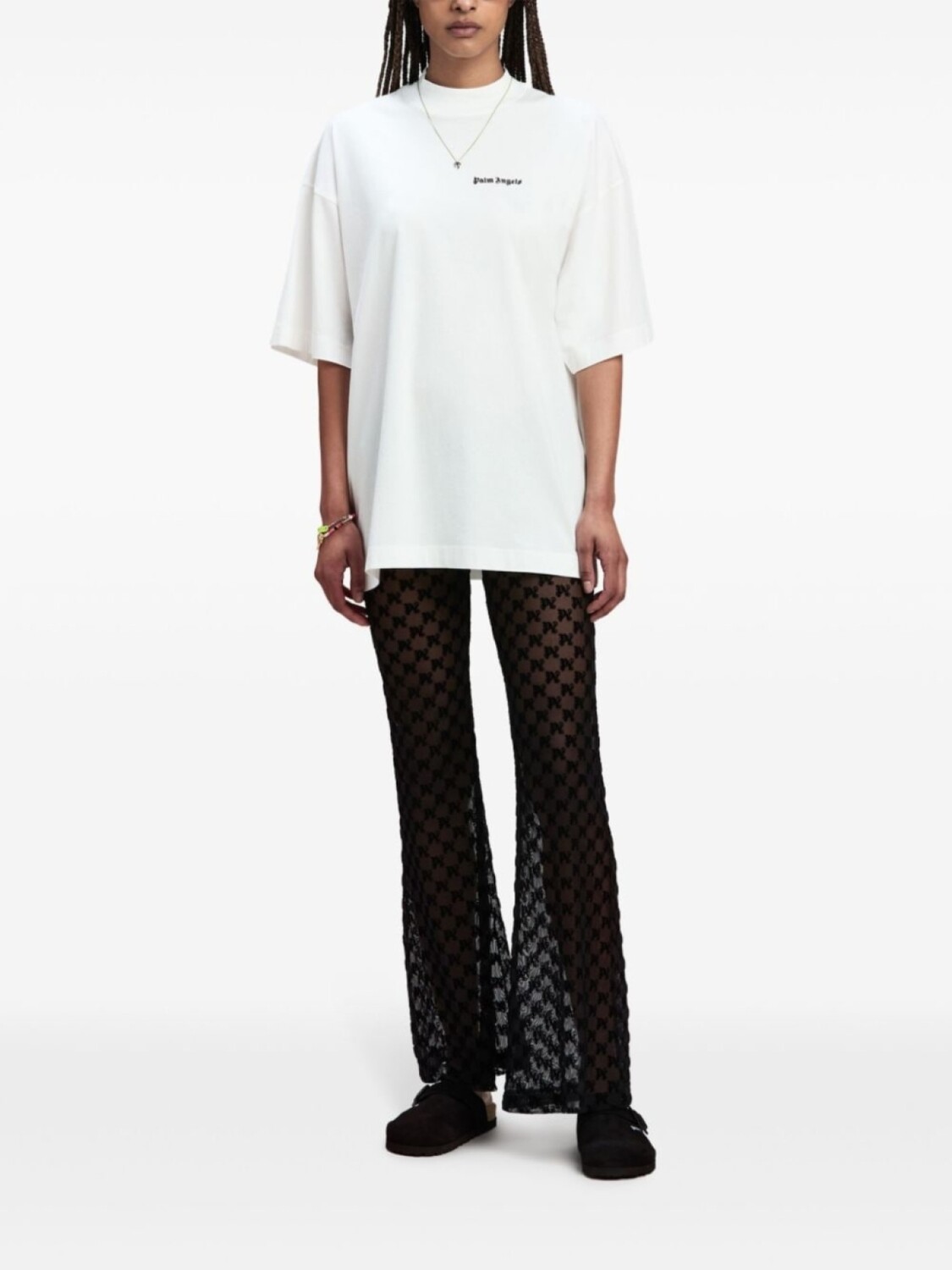 Palm Angels комплект из трех футболок с вышитым логотипом, нейтральный цвет — фото 4