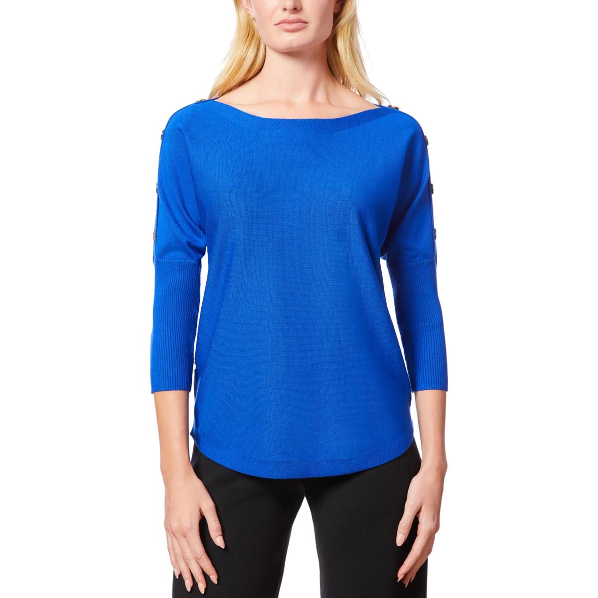 

Женский однотонный вискозный пуловер-топ Melissa Paige, цвет angelfish blue