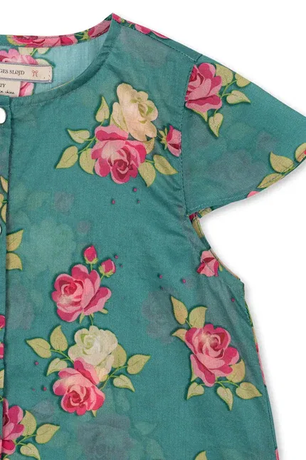 Платье с цветочным принтом VIOLA SS DRESS Konges Sløjd, зеленый — фото 3