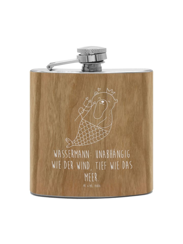 

Mr. & Mrs. Panda Астрологическая фляга «Водолей» с надписью коричневого цвета
