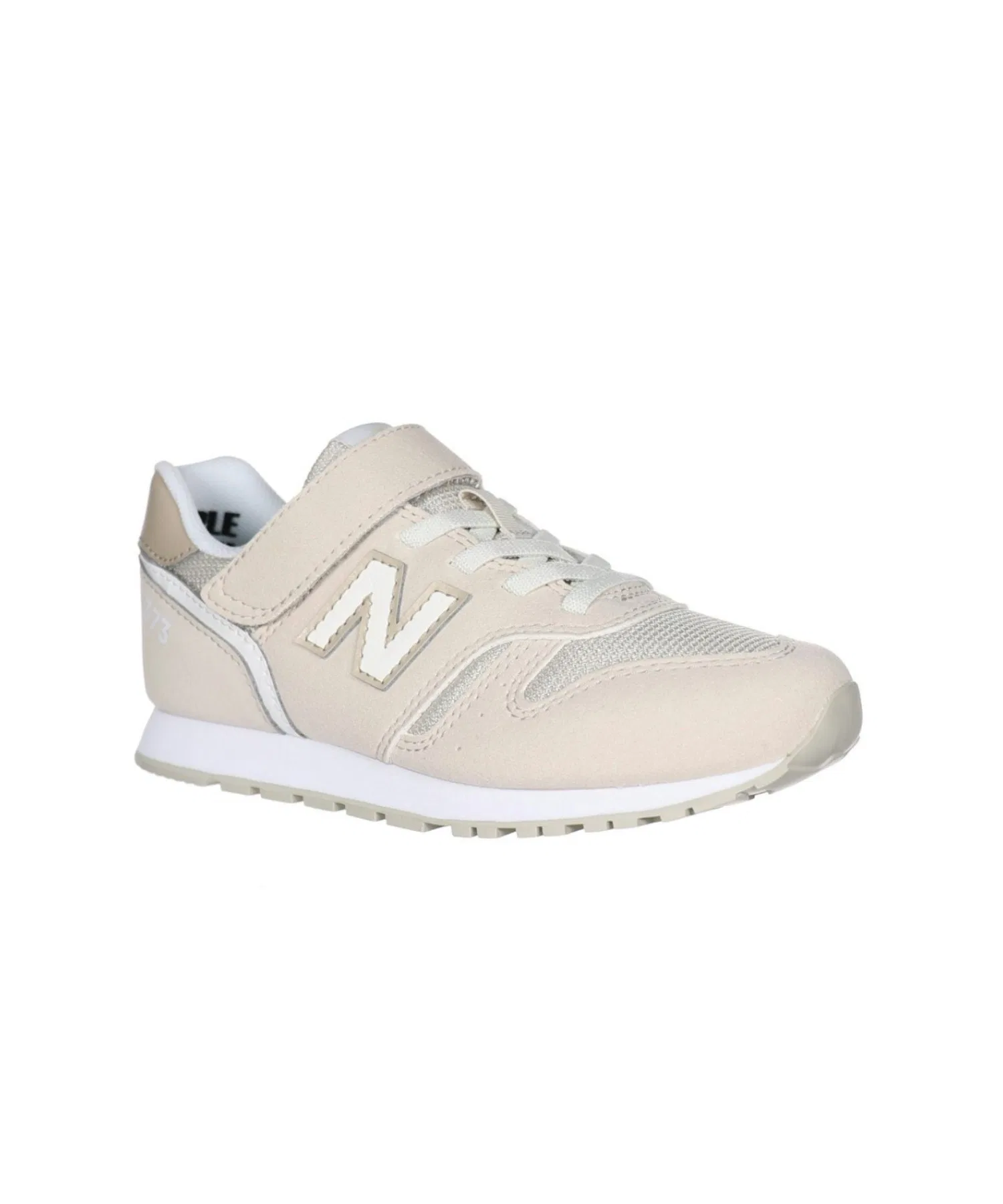 Детские кроссовки New Balance 373 с липучками и резинками бежевые — фото 3