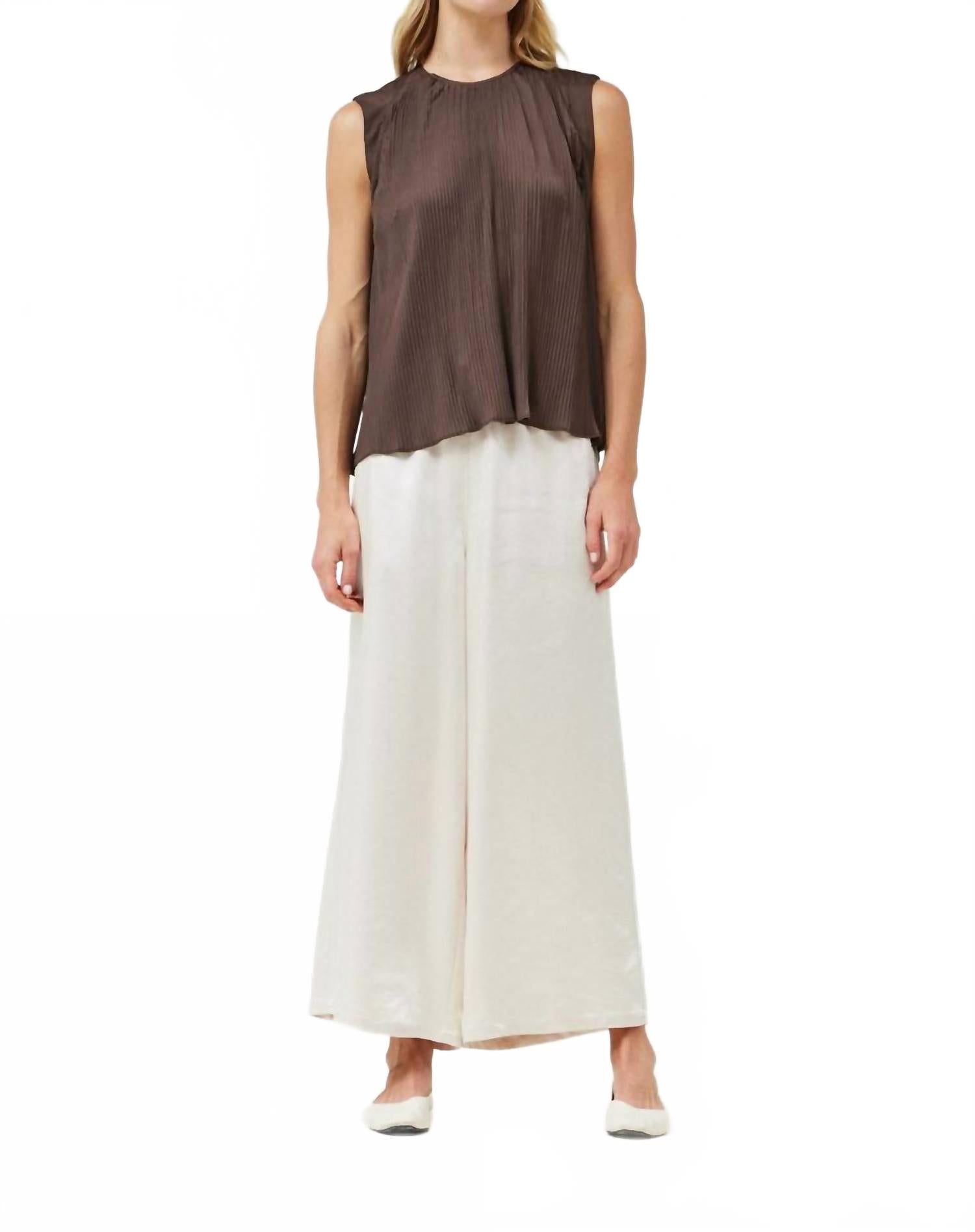 

Брюки Stay With Me из сатина в кремовом цвете GRADE & GATHER