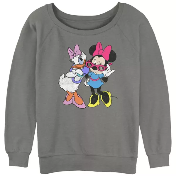 

Модная махровая блузка с рисунком Минни Маус и Дейзи для подростков Disney, серый
