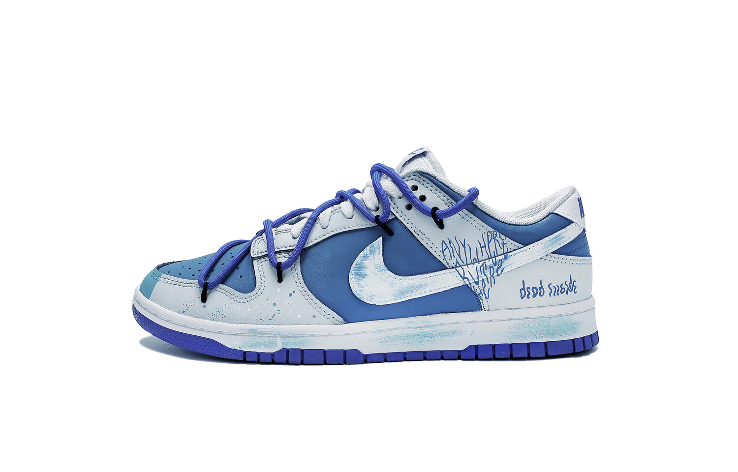 

Кроссовки Nike Dunk Skateboarding Shoes Men Low-top White/Blue/Gray, темно-синий