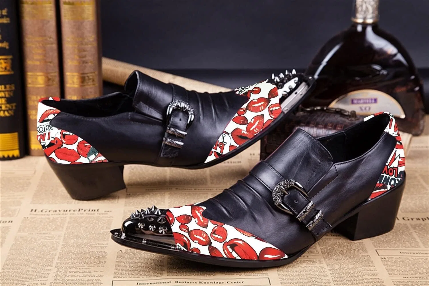 Лоферы с стальным носком, Monk Strap, Black — фото 3