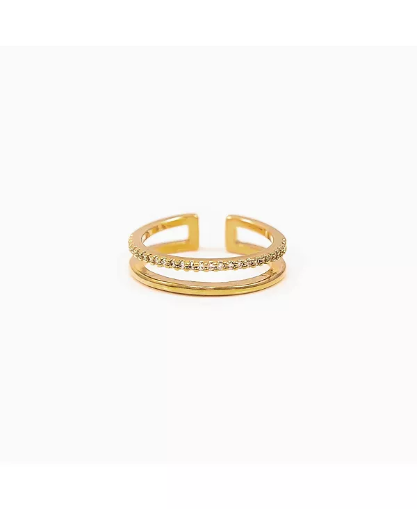 

Двухполосное регулируемое кольцо Grace Bearfruit Jewelry, gold