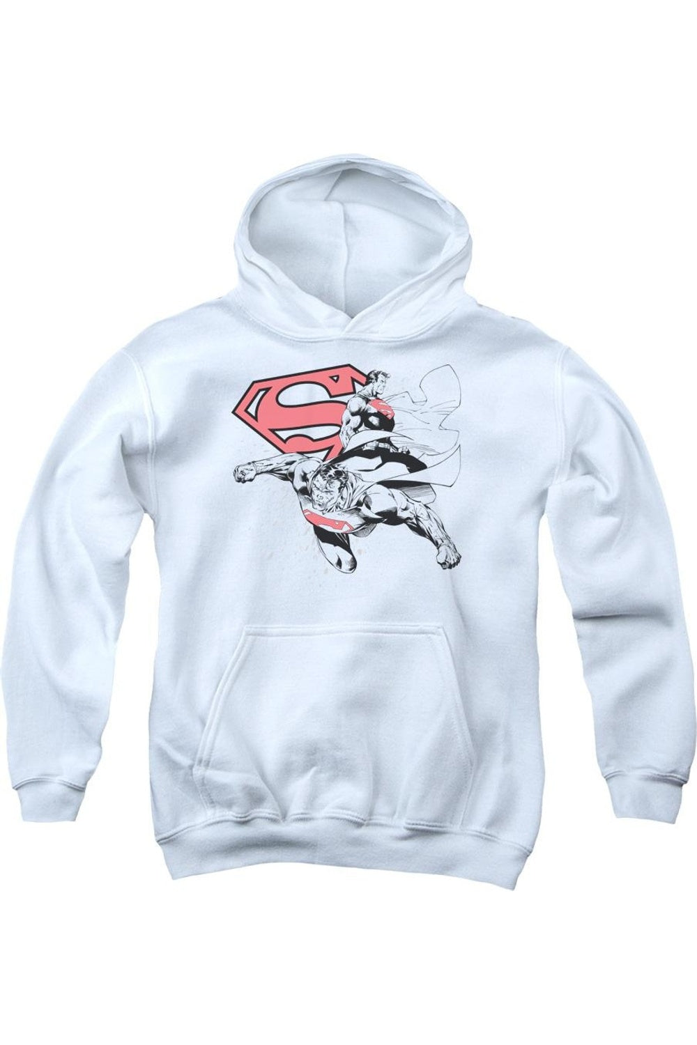 

Супермен Двойная сила молодежная толстовка с капюшоном Gildan, белый