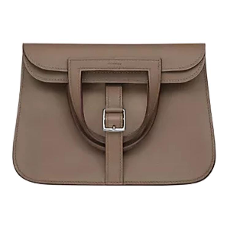 

HERMES Мини-кроссбоди из телячьей кожи слоновой кости унисекс