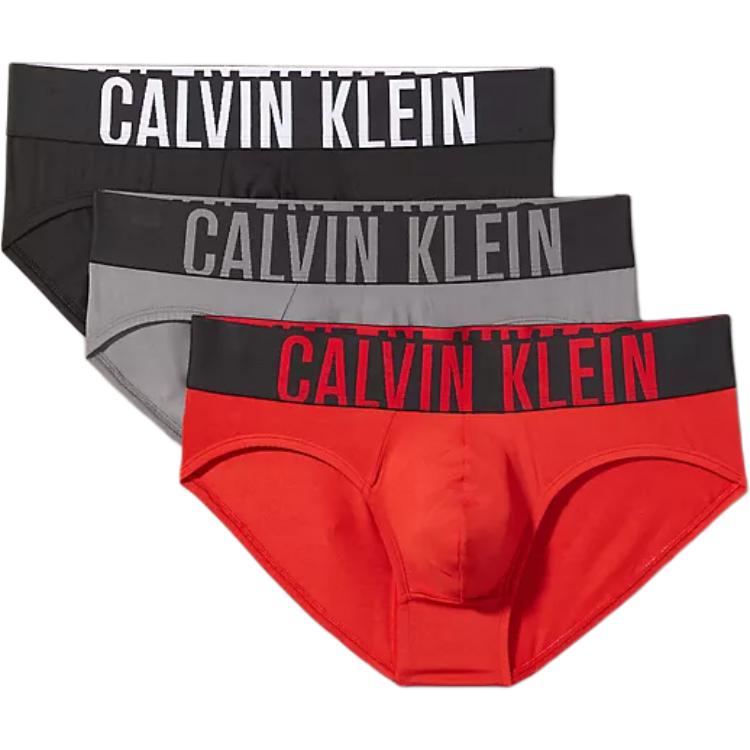 

CALVIN KLEIN Трусы мужские 3 шт, 3 шт (Черный+Серый+Красный)