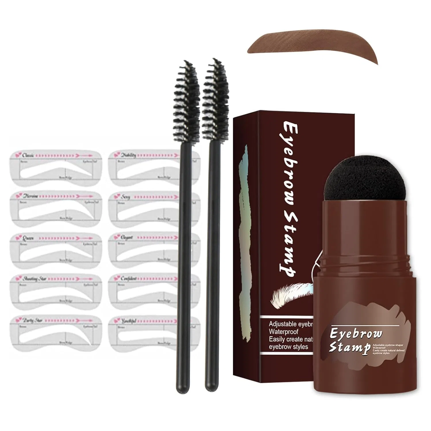 Набор трафаретов для бровей Clawrex с водостойкой пудрой Clawrex, Light Brown