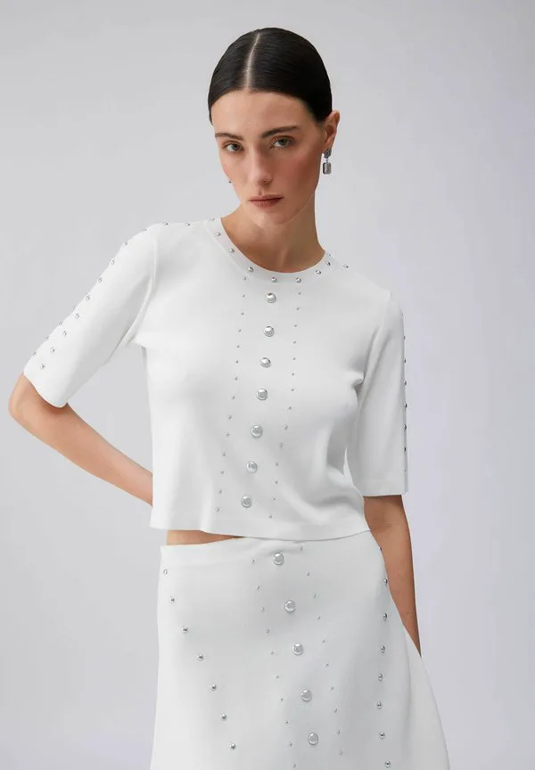 

Футболка с принтом в виде заклепок Liu Jo, White, Белый, Футболка с принтом в виде заклепок Liu Jo, White