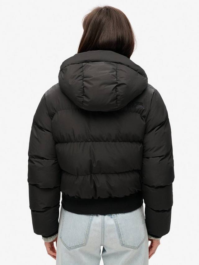 Спортивная куртка-бомбер из фугу с капюшоном Superdry, черный — фото 2