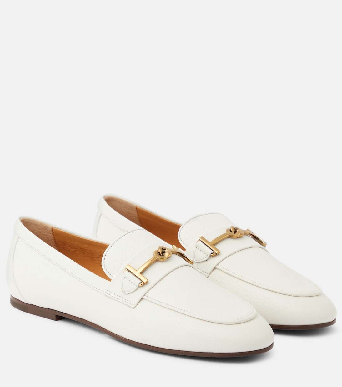Кожаные лоферы double t Tod'S, белый
