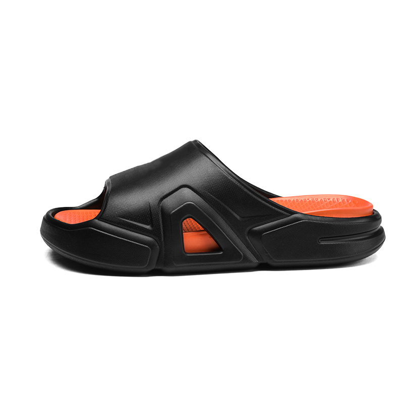 

KLAOSD Скользостойкие антибактериальные тапочки-шлепанцы с амортизацией унисекс черно-оранжевые, цвет Black Orange