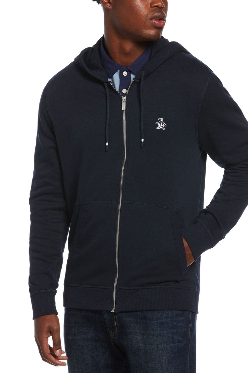 

Черная толстовка с капюшоном на молнии Dark Sapphire Pete Pete Original Penguin, черный
