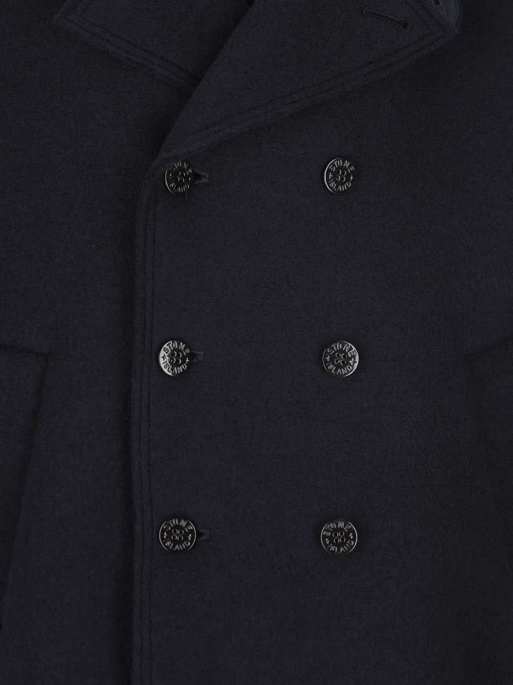 Двубортное шерстяное пальто-пиджак Stone Island, черный — фото 3