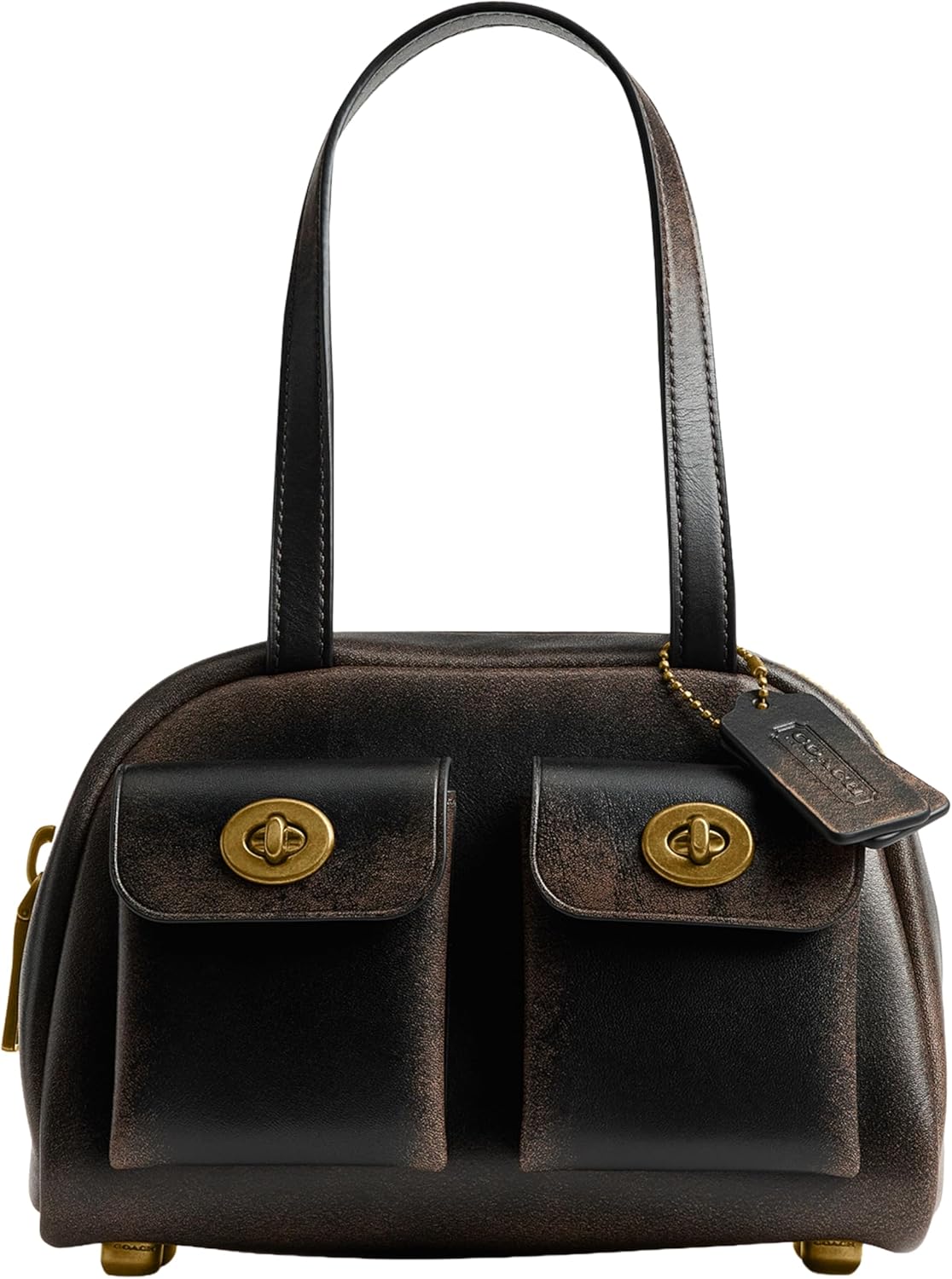 

Coach женская сумка Twin Turnlock 20, Loved Leather/Brass/Black