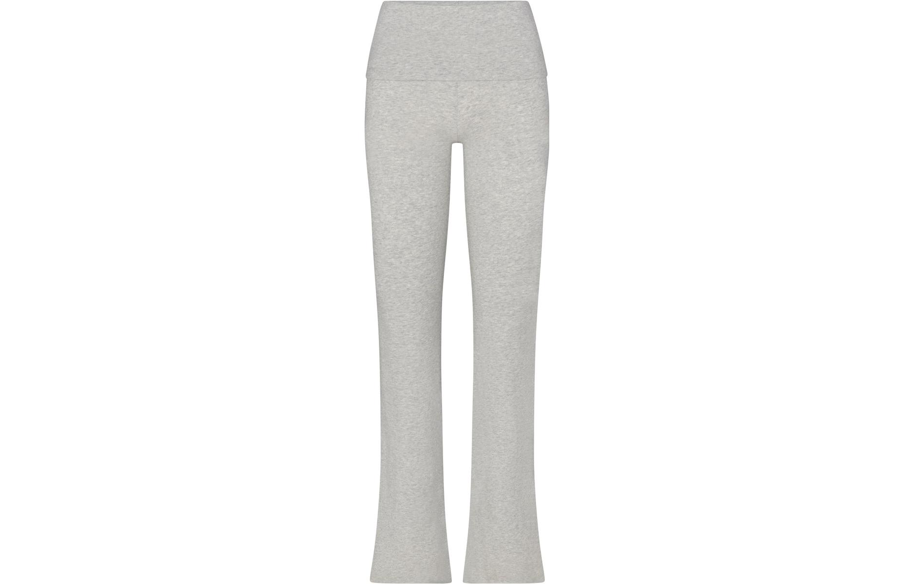 

Хлопковые джерси складные брюки SKIMS повседневные женские светло-серый меланж