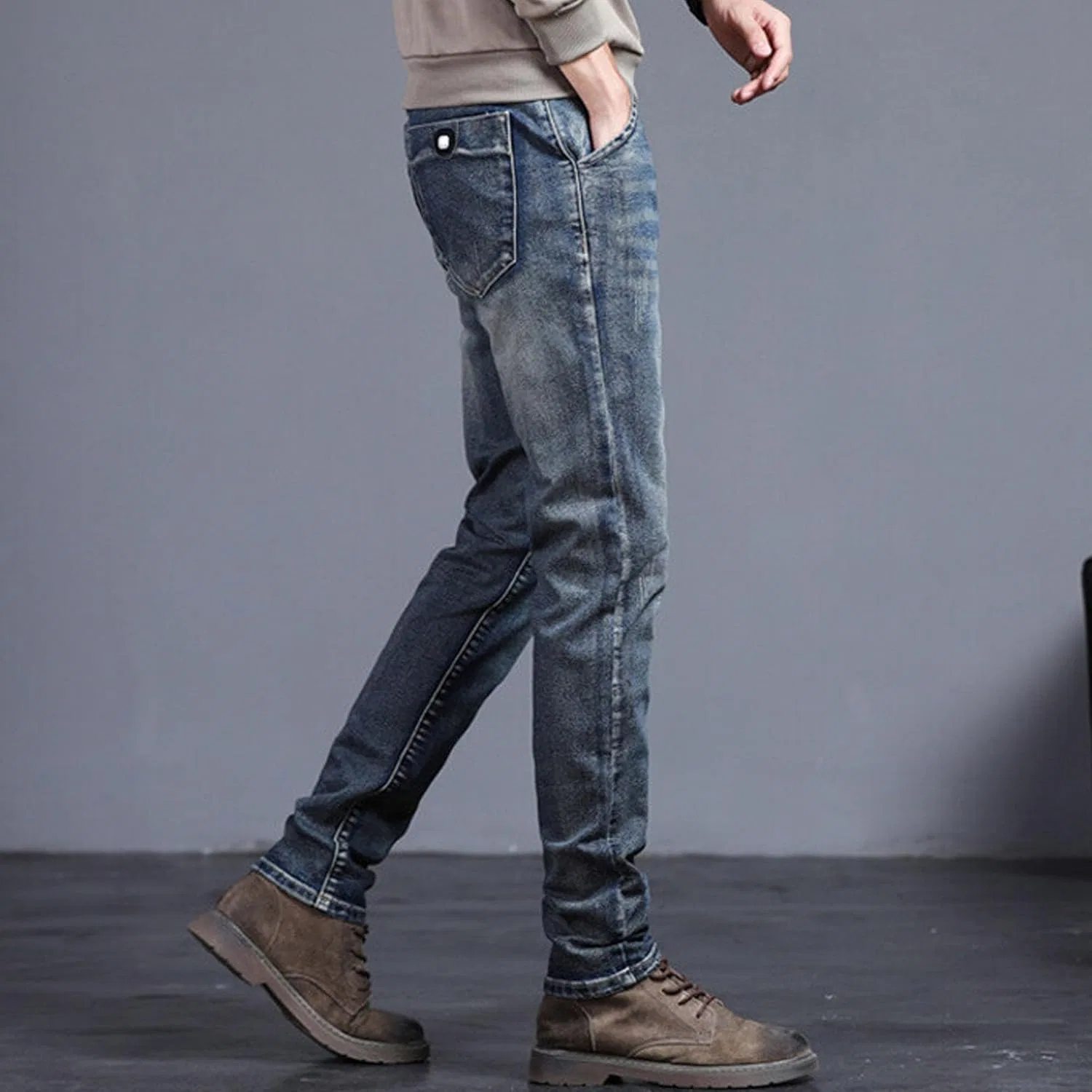 Джинсы Slim Fit Ретро Синий — фото 2