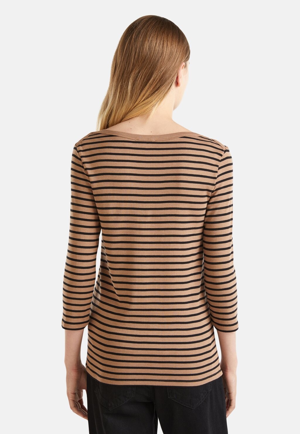 

Топ с длинными рукавами STRIPED 3/4 SLEEVE United Colors of Benetton, коричневый