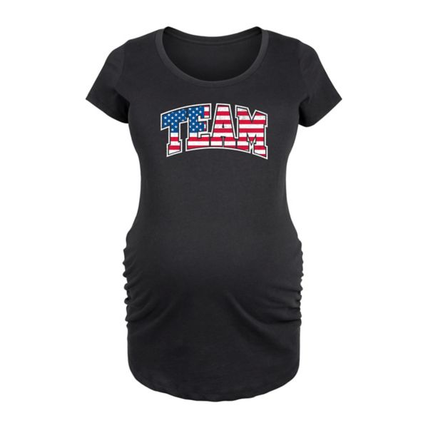 

Футболка с графическим принтом команды Maternity Team USA Unbranded, черный