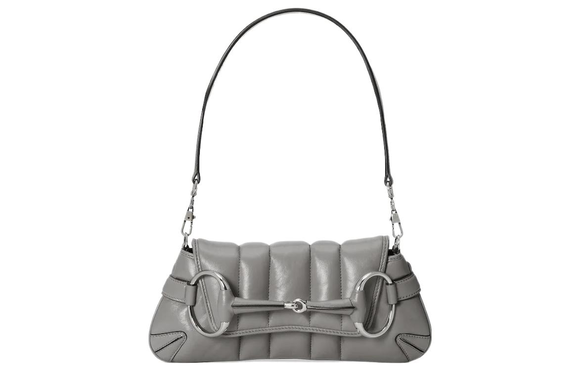 

Репродукция плечевой сумки Horsebit 1955 из кожи, клатч для женщин, серый GUCCI, Set (Bag+Dust Bag)