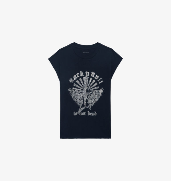 

Майка Cloe из органического хлопкового джерси, украшенная стразами Zadig&Voltaire, цвет encre
