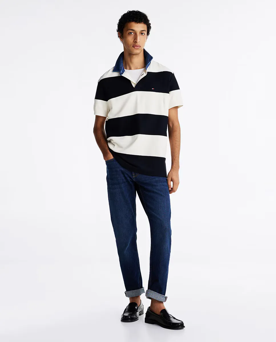 

Мужские джинсы классического кроя из хлопка Tommy Hilfiger, темно-синий