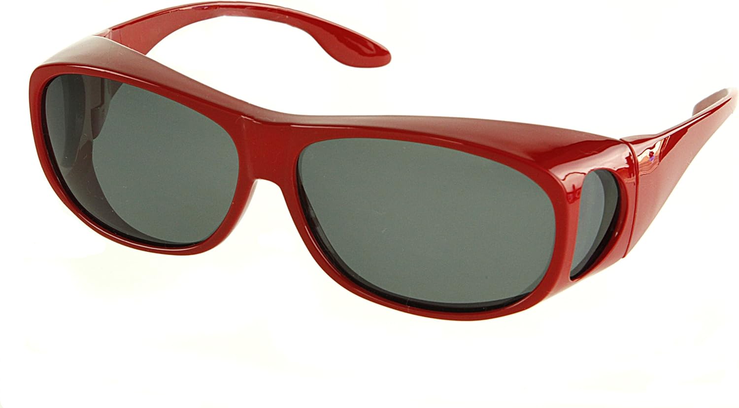 

Солнцезащитные очки LensCovers с поляризованными линзами и обтекаемой формой | Надеваются поверх солнцезащитных очков | Надеваются поверх обычных очков, Medium Red Frame With Smoke Lens