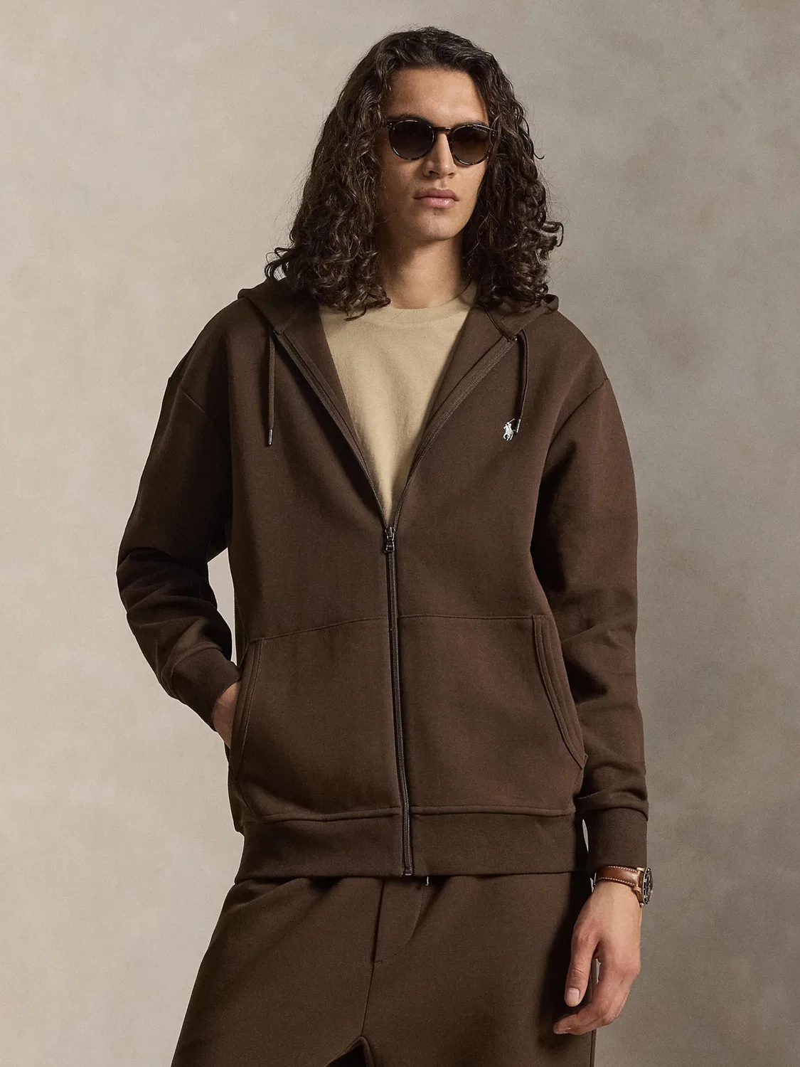 Толстовка на молнии Polo Ralph Lauren Big & Tall, Chocolate — фото 3
