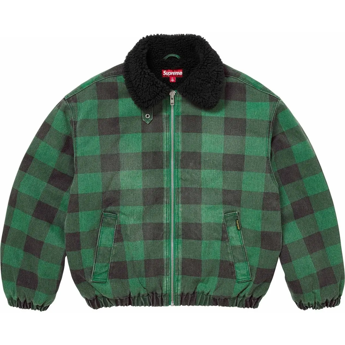 Куртка-бомбер с искусственным мехом внутри Supreme, черный — фото 2