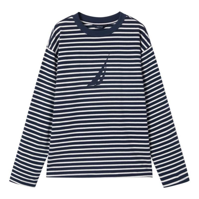 

Длинная футболка с длинным рукавом и круглым вырезом для подростков NAUTICA, синий