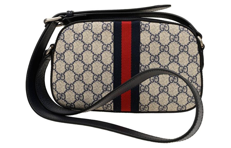 GUCCI Сумка Ophidia малая через плечо бежево-голубая — фото 3