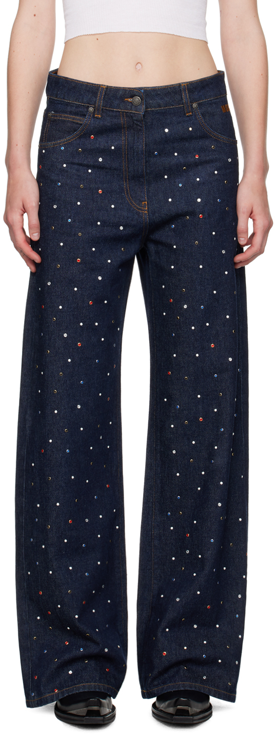 

Широкие джинсы с заклепками MSGM