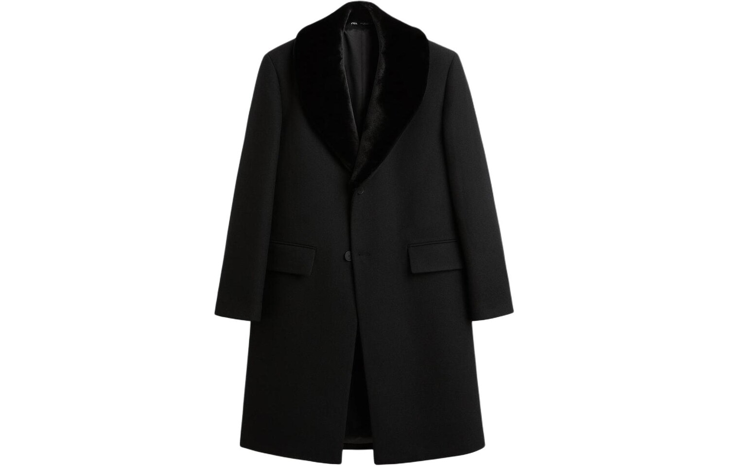 

Пальто мужское черное Zara, черный