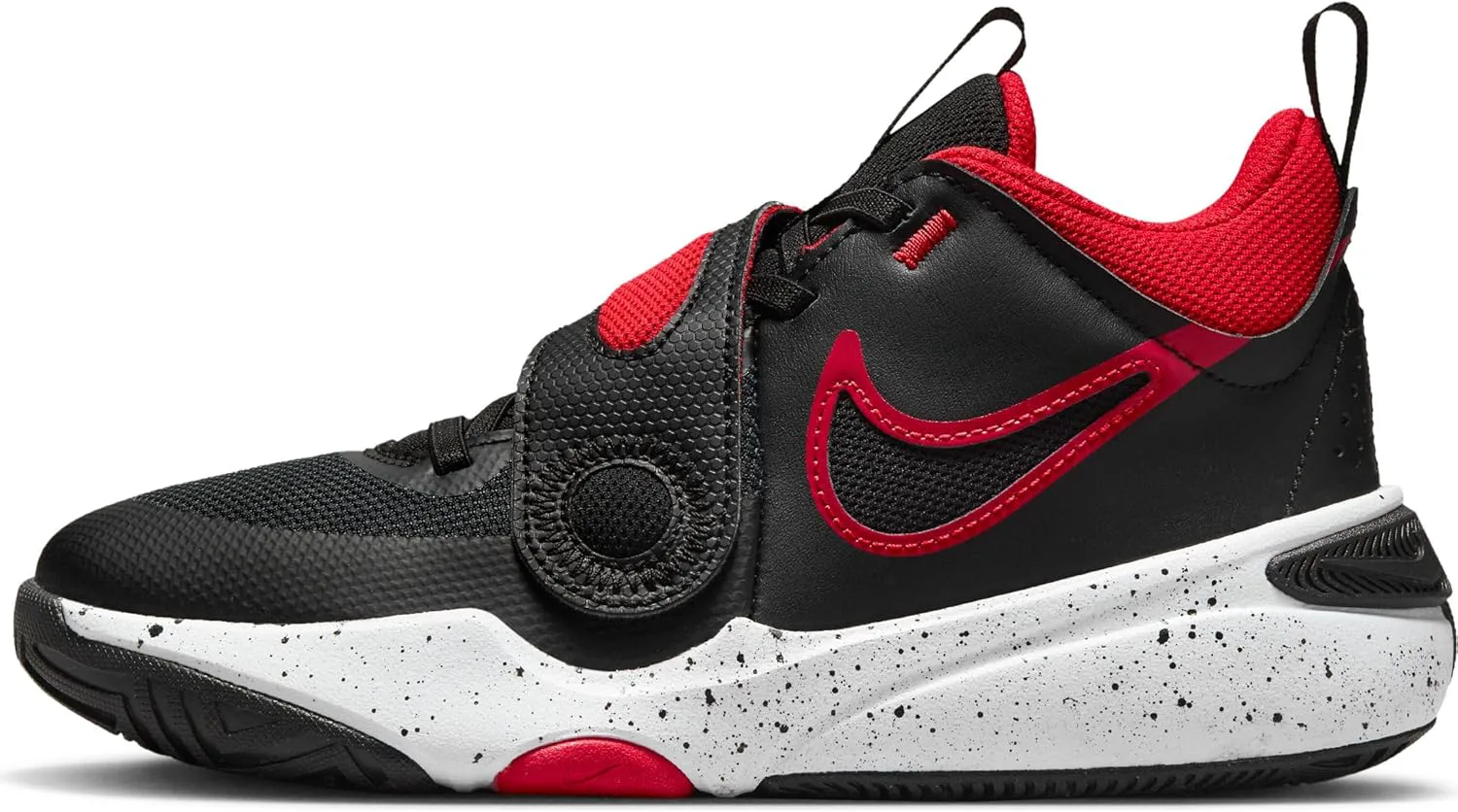 Баскетбольные кроссовки Nike Team Hustle D 11 (GS) для детей и подростков, унисекс, черный/красный/белый — фото 4