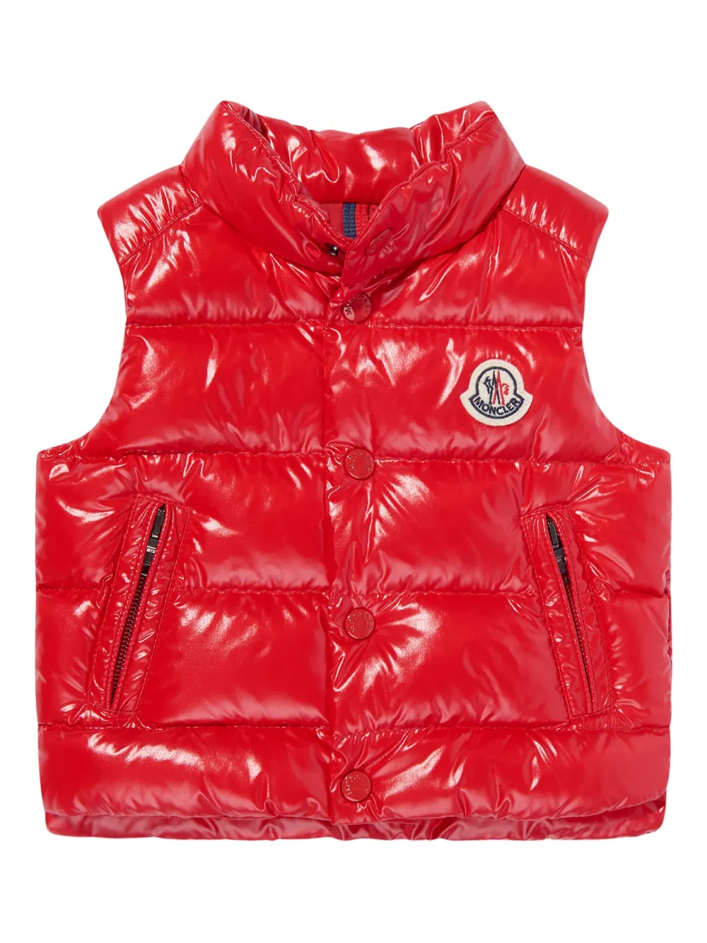 

Стеганый жилет с нашивкой-логотипом Moncler Enfant, красный