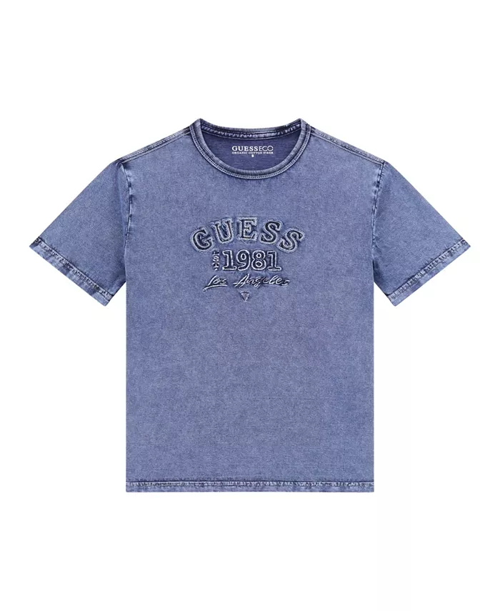 

Футболка с коротким рукавом Garment Dye для больших мальчиков GUESS, синий