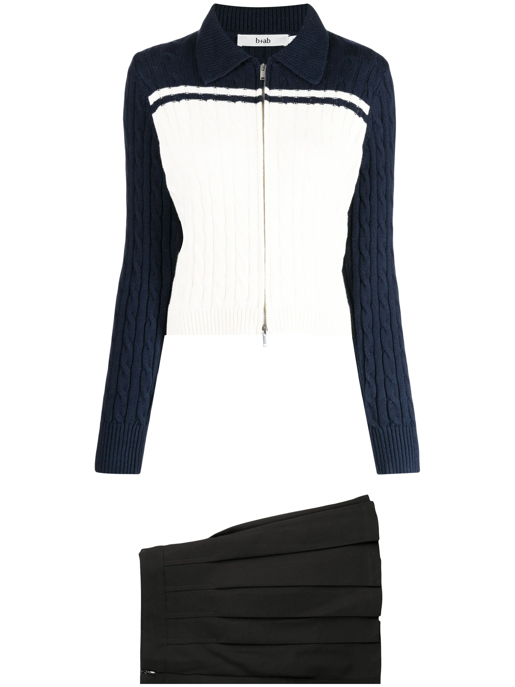 

Комплект из юбки и джемпера фактурной вязки B+Ab, белый