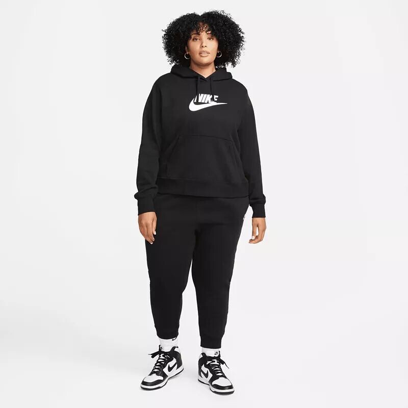 Женские флисовые джоггеры со средней посадкой Nike Sportswear Club (большие размеры), черный — фото 2